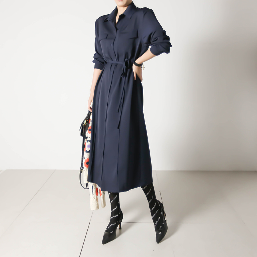 blancjo-오즈 벨트 셔츠 포켓 원피스_op05347♡韓國女裝連身裙