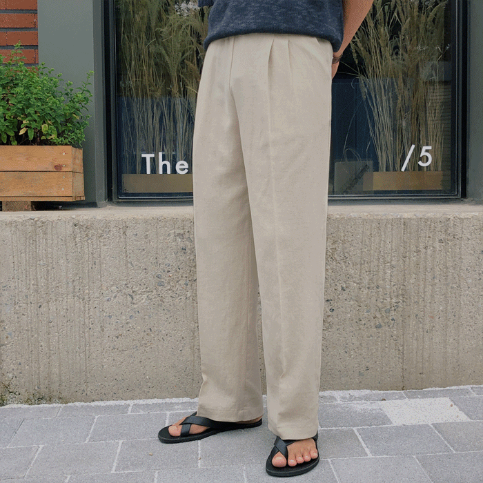 locker-room-몬테 린넨 밴딩 팬츠(6colors,린넨70%,M/L)♡韓國男裝褲子
