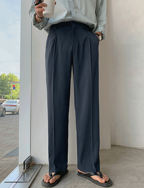 from-us-빈즈 원턱 와이드슬랙스 (4color)♡韓國男裝褲子